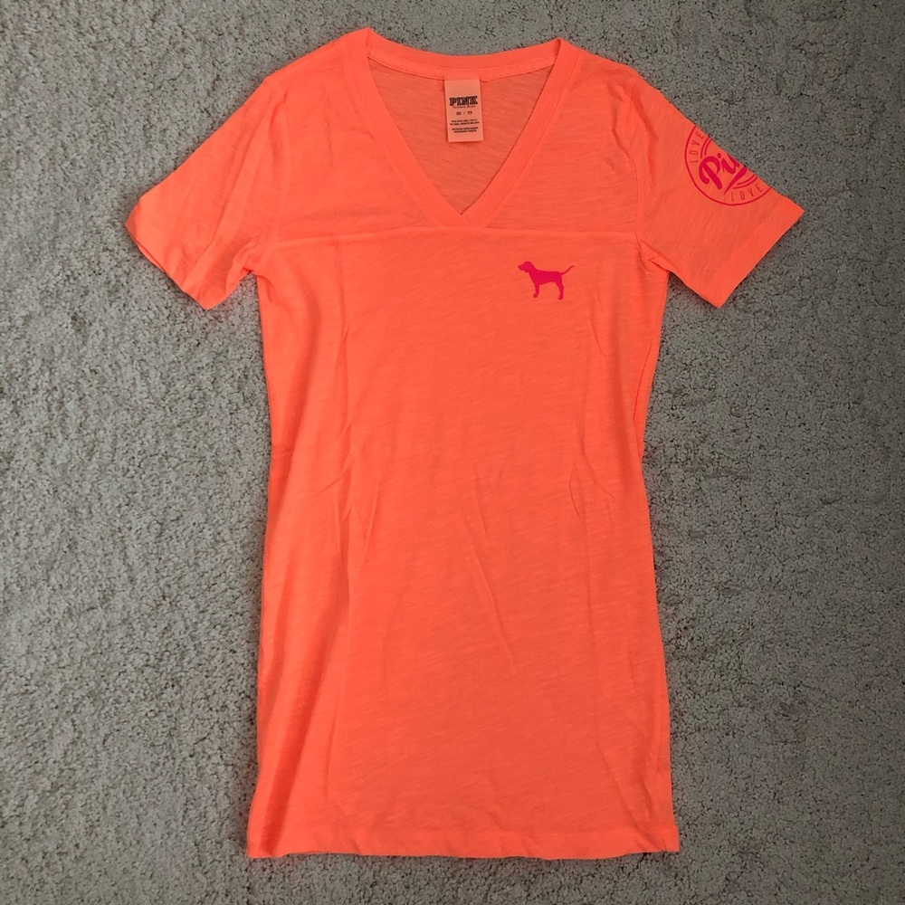NWOT Victoria’s Secret Pink Orange Tee Size XS